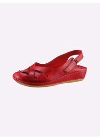 Gemini Damen Slipper, Gr. 39, rot, Leder, sportlich, Schuhe