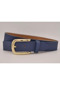 AnnaMatoni Damen Ledergürtel, blau, casual, Gr. 100, unifarben, Rindsleder, Gürtel, mit goldener Schließe