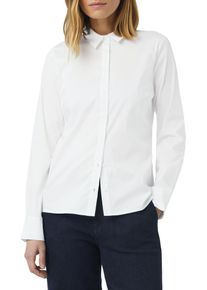 comma, COMMA Damen Hemdbluse, weiß, casual, Gr. 34, unifarben, Web, Obermaterial: 71% Baumwolle, 25% Polyamid, 4% Elasthan, Blusen, mit Hemdkragen