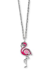 Herzengel Mädchen Kette mit Anhänger "Flamingo, HEN-FLAMINGO", Silber 925 (Sterlingsilber), L: 42cm, bunt, Silber 925 (Sterlingsilber), Halsketten,