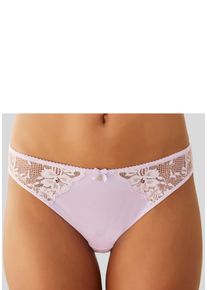 Lascana Damen Tanga, Gr. 48, lila, Microfaser, Obermaterial: 86% Polyamid, 14% Elasthan, Unterhosen, aus floraler Spitze in dezent transparenter Optik