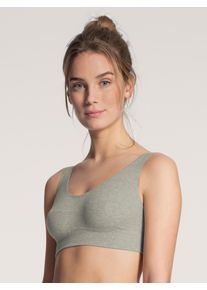 Calida Damen Bustier "Elastic", Gr. XS, grau, Single Jersey, Obermaterial: 94% Baumwolle, 6% Elasthan, unifarben, casual, BHs, mit formstabilen und