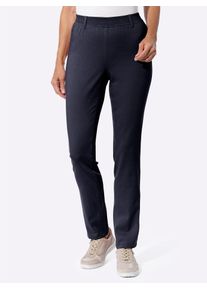 Classic Basics Damen Schlupfhose, blau, Gr. 48, unifarben, 98% Baumwolle, 2% Elasthan, Hosen