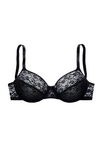 Vivance Damen Bügel-BH, Gr. 70, schwarz, Obermaterial: 88% Polyamid, 12% Elasthan, feminin, BHs, aus blumiger Spitze, im hübschen Balconnet-Schnitt,