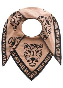 Zwillingsherz Damen Modetuch "Dreieckstuch "Leo Gesicht"", beige, modisch, Obermaterial: 50% Baumwolle, 50% Polyacryl, Modetücher, mit