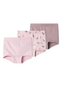 name it Kinder Panty "NMFTIGHTS 3P CORSAGE HORSE", Gr. 86, rosa, Jersey, Obermaterial: 95% Baumwolle, 5% Elasthan, unifarben, Unterhosen