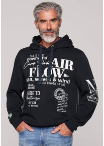 CAMP DAVID Herren Hoodie, blau, casual, Gr. XXXL, bedruckt, Sweatware, Obermaterial: 65% Baumwolle, 35% Polyester, Sweatshirts, mit Logo-Prints