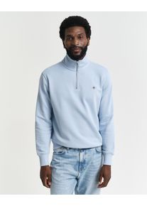 Gant Herren Sweatshirt "REG SHIELD HALF ZIP SWEAT", blau, casual, Gr. XXXL, Sweatware, Obermaterial: 87% Baumwolle, 13% Polyester, Sweatshirts, mit