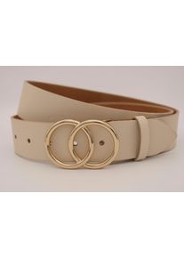 AnnaMatoni Damen Ledergürtel, beige, casual, Gr. 90, unifarben, Rindsleder, Gürtel, mit goldener Schließe