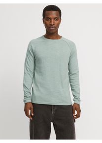 Jack & Jones JACK & JONES Herren Rundhalspullover "JJEBREEZE KNIT CREW NECK SN", grün, modisch, Gr. L, unifarben, Strick, Obermaterial: 100% Baumwolle, Pullover,