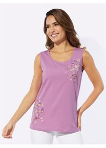 Classic Basics Damen Shirttop, rosa, Gr. 56, geblümt, gemustert, mehrfarbig, 100% Baumwolle, Tops