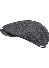 Chillouts Damen Schiebermütze "Ronald Hat", schwarz, klassisch, Gr. 60, kariert, Materialmix, Mützen, mit komfortablem Innenfutter