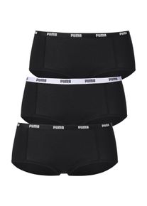 Puma Damen Panty, Gr. S, schwarz, Obermaterial: 95% Baumwolle, 5% Elasthan, unifarben mit Farbeinsatz, bedruckt, Unterhosen, mit Logobund