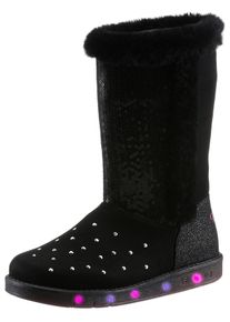 Skechers Kinder Winterstiefel, Gr. 30, schwarz, Textil, casual, Schuhe, mit schönen Glitzerdetails