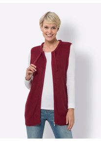 Classic Basics Damen Strickweste, rot, Gr. 48, unifarben, 100% Polyacryl, Westen