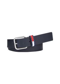 Tommy Jeans Damen Ledergürtel "TJM RYAN 3.5", blau, casual, Gr. 90, Rindsleder, Gürtel, Schlaufe mit Tommy Jeans-Badge