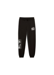 Puma Kinder Trainingshose "MID90S SWEATPANTS FL B", schwarz, sportlich, Gr. 176, bedruckt, Fleece, Obermaterial: 66% Baumwolle, 34% Polyester, Hosen