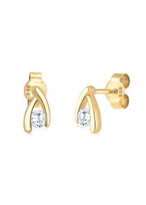 Elli Premium Damen Paar Ohrstecker "Ohrstecker Zirkonia Weiß 585 Gelbgold", OneSize,mit Steinen, Gelbgold 585, gold, Gelbgold 585, Ohrringe