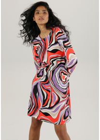 Damen Minikleid, bunt, modisch, Gr. 40, Aniston SELECTED, bedruckt, Milano Rib, Obermaterial: 85% Viskose, 10% Polyester, 5% Elasthan, Kleider, in