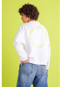 Damen Sweater, weiß, casual, Gr. XS, SENSES.THE LABEL, bedruckt, Material: 60% Baumwolle, 40% Polyester, Sweatshirts, mit überschnittenen Schultern