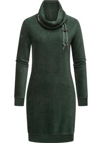 Ragwear Damen Sweatkleid "Chloe Velvet", grün, modisch, Gr. XL, Samt, Obermaterial: 62% Baumwolle, 35% Polyester, 3% Elastan, Kleider, stylisches