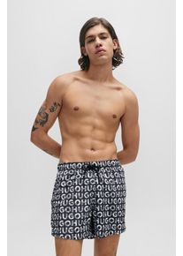 HUGO UNDERWEAR Herren Badeshorts "TORTUGA", schwarz, casual, Gr. S, unifarben, Microfaser, Polyester, Badehosen, mit Print
