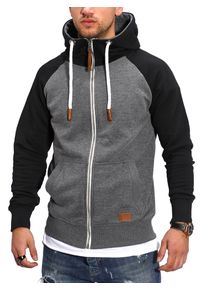 behype Herren Sweatjacke "RAGLAN", grau, Gr. XXL, unifarben, 70% Baumwolle, 30% Polyester, Sweatjacken, mit Raglan-Ärmeln