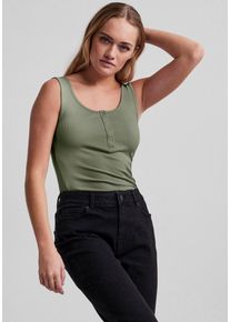 Pieces Damen Tanktop "PCKITTE TANK TOP NOOS BC", grün, casual, Gr. XS, unifarben, Single Jersey, Obermaterial: 95% Baumwolle, 5% Elasthan, Tops