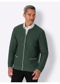CLASSIC Herren Strickjacke, grün, Gr. 48, meliert, unifarben, 100% Polyacryl, Strickjacken