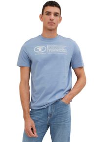 Tom Tailor Herren Print-Shirt "Tom Tailor Herren T-Shirt Frontprint", blau, Gr. XXL, Obermaterial: 100% Baumwolle, Shirts