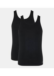 Sloggi Herren Tanktop "men GO ABC 2.0 Tank Top 2P", Gr. L, schwarz, Single Jersey, Obermaterial: 95% Baumwolle, 5% Elasthan, unifarben, casual, Tops,