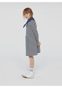 name it Mädchen Minikleid "NMFVIVIA LS DRESS NOOS", weiß, casual, Gr. 104, gestreift, Jersey, Obermaterial: 100% Baumwolle, Kleider