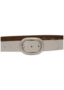 AnnaMatoni Damen Ledergürtel, weiß, klassisch, Gr. 100, unifarben, Rindsleder, Gürtel, Schließe im Used-Look