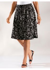 Classic Basics Damen Webrock, schwarz, Gr. 22, gemustert, animal-print, bedruckt, 100% Viskose, Röcke