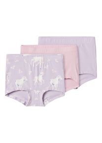 name it Kinder Panty "NMFTIGHTS 3P PASTEL LILAC HORSE NOOS", Gr. 92, lila, Jersey, Obermaterial: 95% Baumwolle, 5% Elasthan, unifarben, Unterhosen