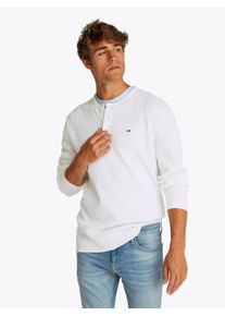 Tommy Jeans Herren Henleyshirt "TJM REG WAFFLE HENLEY LS TEE", beige, casual, Gr. S, Single Jersey, Obermaterial: 60% Baumwolle, 40% Polyester,