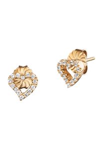 JULIE JULSEN Damen Paar Ohrstecker "AMORE, HERZ, JJER0329.3", Silber 925 (Sterlingsilber), gold, Silber 925 (Sterlingsilber), Ohrringe, mit Zirkonia
