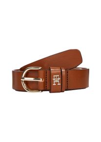 Tommy Hilfiger Damen Ledergürtel "ESSENTIAL EFFORTLESS 2.5", braun, casual, Gr. 125, unifarben, Rindsleder, Gürtel, Logoemblem, weiche Haptik, ovale