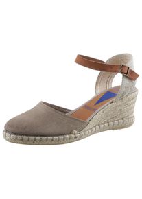 VERBENAS Damen Sandalette "MALENA SERRAJE", Gr. 42, grau, Veloursleder, Textil, casual, Schuhe, Sommerschuh, Riemchensandale, Urlaubschuh mit