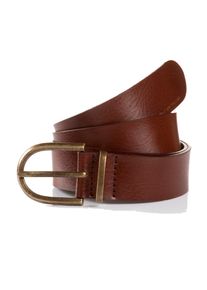 Tom Tailor Damen Ledergürtel "TTSYLKE", braun, casual, Gr. 105, unifarben, Rindsleder, Gürtel, 3 cm breiter Damengürtel, Schließe im Vintage-Look,