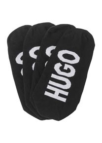 HUGO UNDERWEAR Damen Sneakersocken "2P INVISIBLE W", Gr. 41, schwarz, Baumwollmischung, unifarben, kontrastfarbene Details, Socken, mit HUGO