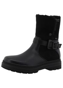 Tom Tailor Damen Winterstiefelette, Gr. 36, schwarz, Lederimitat, Textil, unifarben, klassisch, Schuhe, Blockabsatz, Winterboots, Stiefelette mit