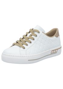 Rieker Damen Plateausneaker, Gr. 39, weiß, Lederimitat, sportlich, Schuhe, harmonischen Kontrastdetails, Freizeitschuh, Halbschuh, Schnürschuh