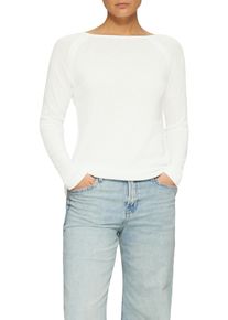 s.Oliver Damen Langarmshirt, weiß, casual, Gr. 46, Strukturmuster, Obermaterial: 54% Baumwolle, 23% Polyester, 23% Viskose, Shirts, mit