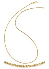 Firetti Damen Collierkettchen "Schmuck Geschenk Gold 333 Zopfkettengliederung 1,3 mm breit", 45, Gelbgold 333, B: 1,3mm, gold, Gelbgold 333, B:1,3mm,