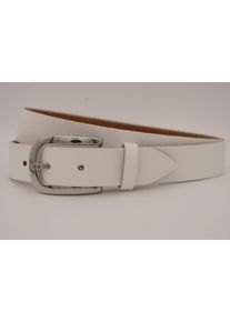 AnnaMatoni Damen Ledergürtel, weiß, casual, Gr. 90, unifarben, Rindsleder, Gürtel, mit silberner Schließe