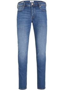 Jack & Jones JACK & JONES Herren Slim-fit-Jeans "JJIGLENN JJORIGINAL", blau, modisch, Gr. 33, Abriebeffekte, Denim/Jeans, Obermaterial: 76% Baumwolle, 22%