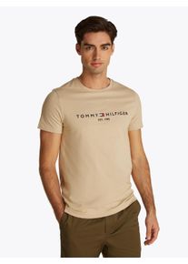 Tommy Hilfiger Herren T-Shirt "TOMMY LOGO TEE", grün, casual, Gr. S, unifarben, bedruckt, Jersey, Obermaterial: 100% Baumwolle, Shirts, aus reiner,