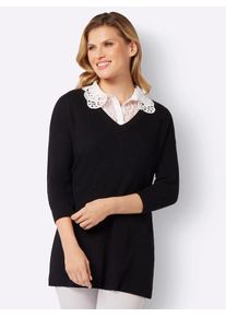 Classic Basics Damen Blusentop, weiß, Gr. 1, unifarben, 100% Polyamid, Besatz:100% Polyester, Spitze:100% Polyester, Blusen