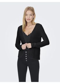 Only Damen Strickjacke "ONLCRYSTAL L/S CARDIGAN JRS", schwarz, modisch, Gr. XS, unifarben, Strick, Obermaterial: 100% Baumwolle, Strickjacken